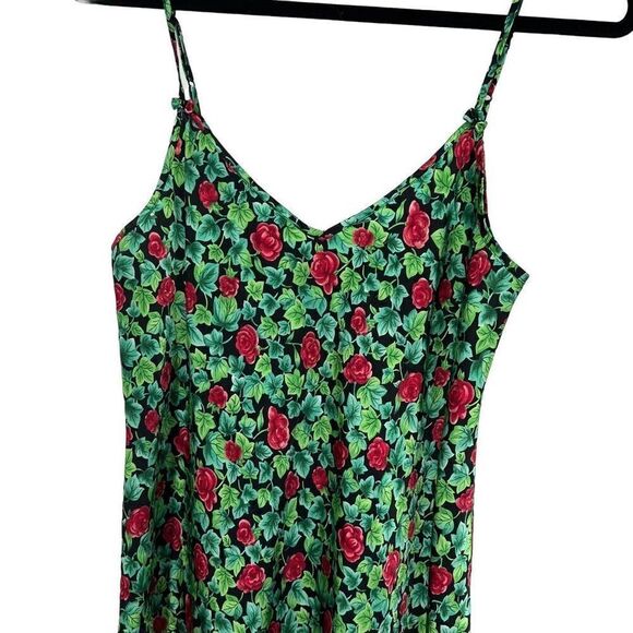 Vanity Fair Green Pink Floral Camisole or mini Slip Dress - Picture 1 of 7